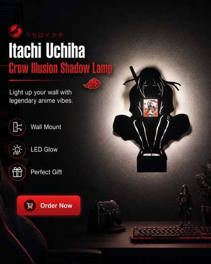 Itachi Uchiha | "Crow Illusion & Mangekyou Sharingan" 3D Shadow Lamp